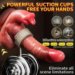 Realistic Thrusting Dildo Licking Vibrator - 5 In 1 Sex Toys Dildos With 9 Vibrating 9 Thrusting Heating & Tongue Licking Modes For G Spot Anal Stimulation, Silicone Anal Dildo For Women And Couple