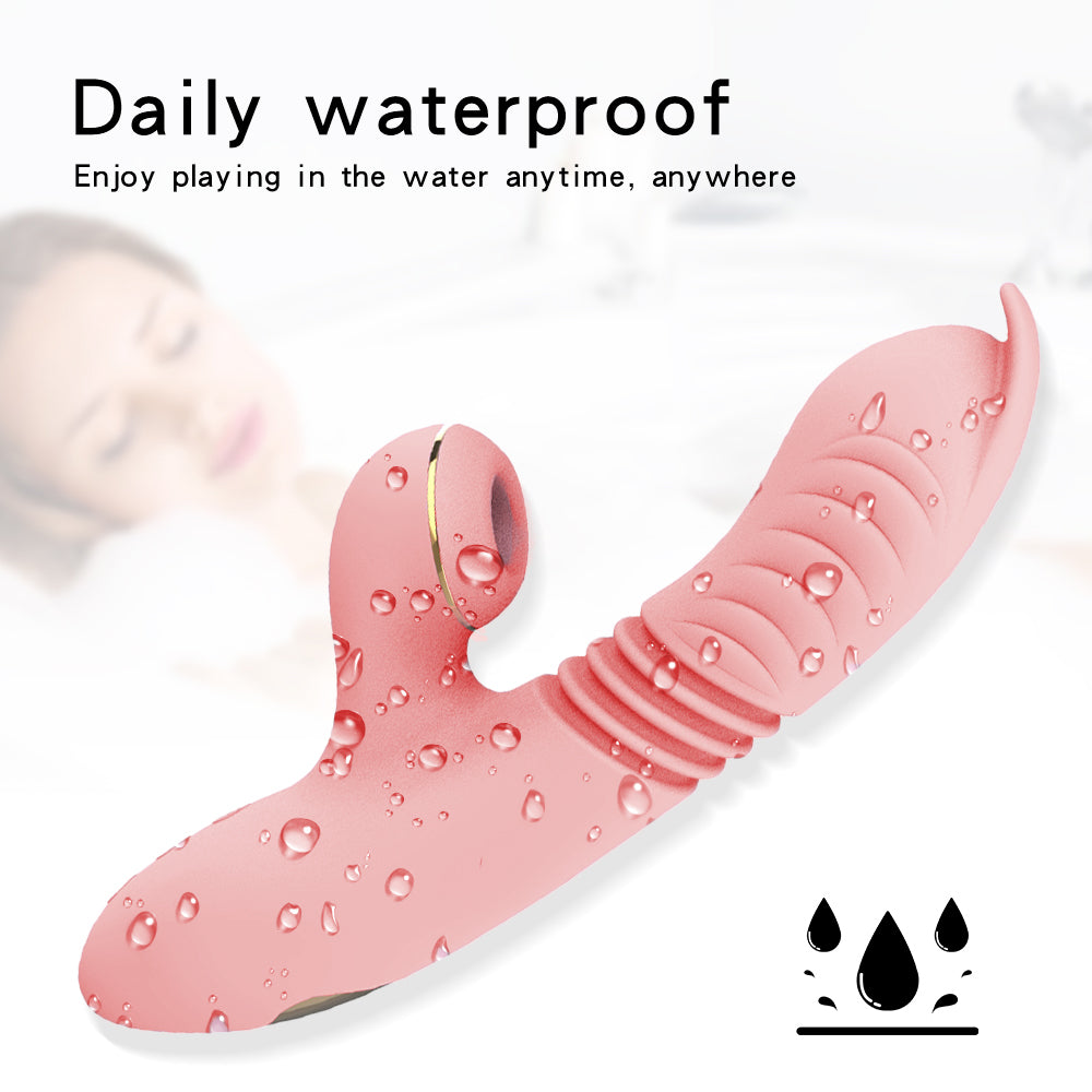 Vibrator- G-Spot Vibrators Clit Vagina Vibrator- Thrusting Vibrating Dildo Nipple Sex- Toy For Adults Women Masturbator-