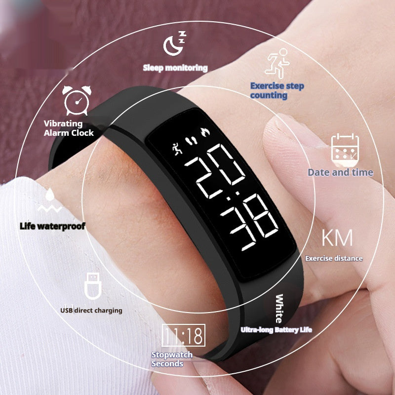 Pedometer Vibration Alarm Waterproof Smartwatch