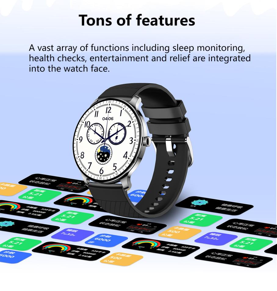 Ultra Slim Smart Watch For Men Women, 1.43 AMOLED Screen Fitness Watches ,  LP67 Outdoor Watch For Android Ios