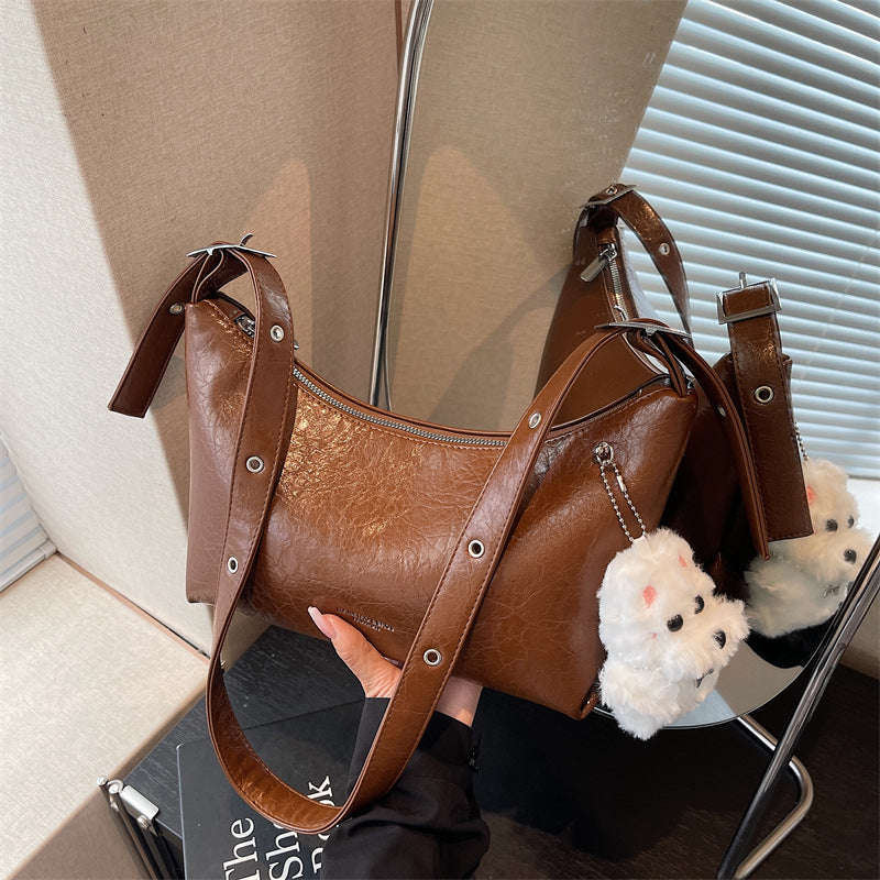 Solid-color Minimalist Elegant Underarm Single-shoulder Crossbody Bag