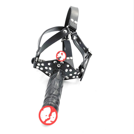 Horse Harness Type Double Head Dildo Ball Gag Women Wear