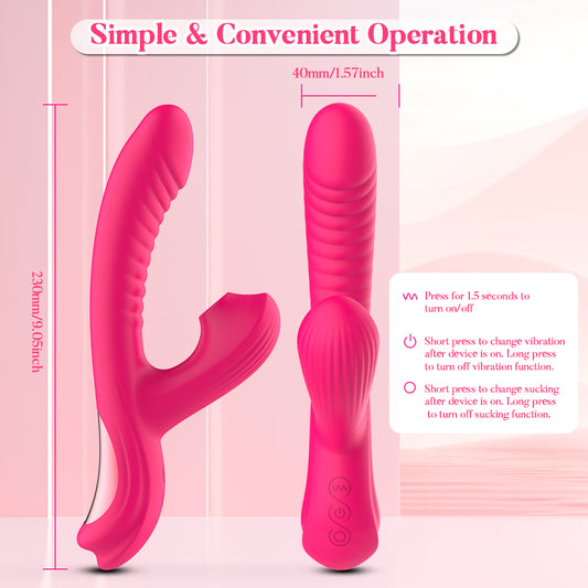 G-Spot Vibrator For Women Orgasm - Sucking Vibrator Clit Stimulator Dildo Massager With 10 Modes, Silicone Adult Sex Toys For Couple Sex Things