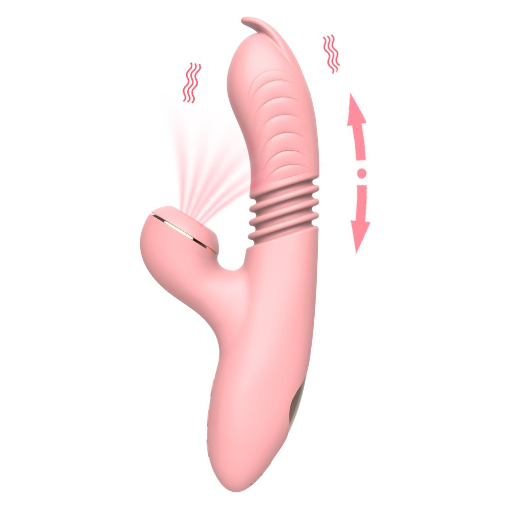 Vibrator- G-Spot Vibrators Clit Vagina Vibrator- Thrusting Vibrating Dildo Nipple Sex- Toy For Adults Women Masturbator-