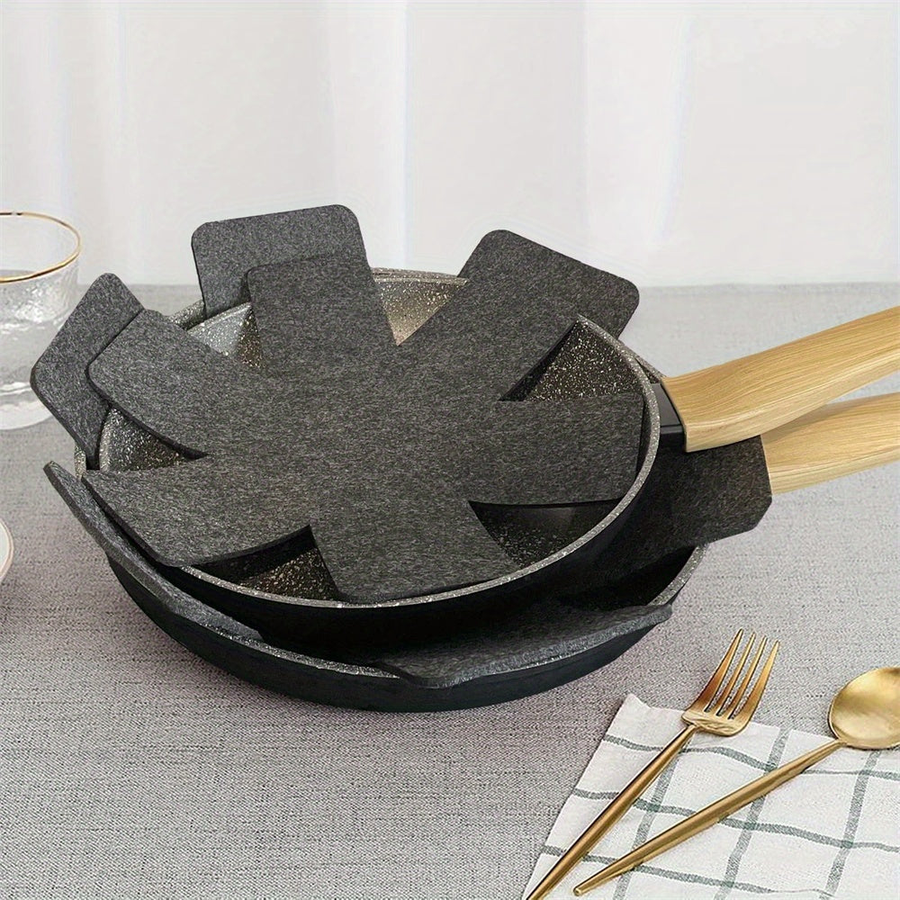 12 Pack Of Pot Protectors 3 Sizes For Perfect Stacking Of Pots, Pans, Bowls, Skillets, Glassware, Bakeware, Cookware And More PS Material, No Electricity Required