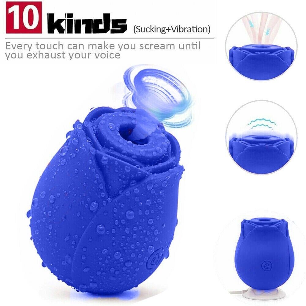 Rose Sucking Vibration Clit Sucker Dildo Women G-Spot Massager SexToy For Women USB Magnetic Charging