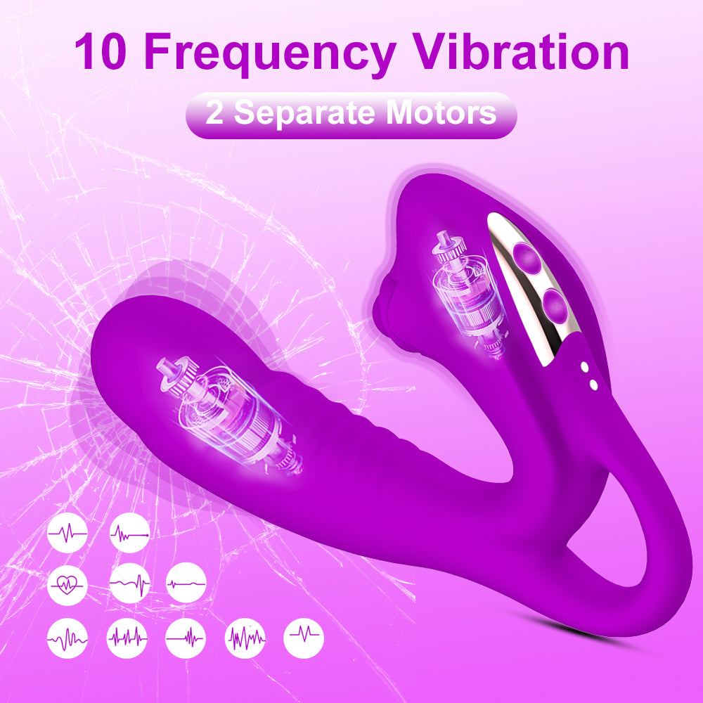 Bendable Silent Vibrator- Women Dual Motor Big Dildo, Handle Female Vibrator- Adult- Sex- Toy With 10 Vibration Modes