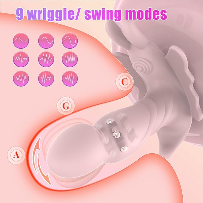 G Spot Wearable Butterfly Vibrator- Dildo Sex- Toys For Women With 9 Vibrating Wriggle Swing Modes Vibrating Panties Anal- Vibrator- With Remote Control Couple Adult- Toys