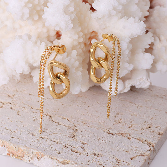S-shaped Jewelry Personalized Tassel Geometric Earrings