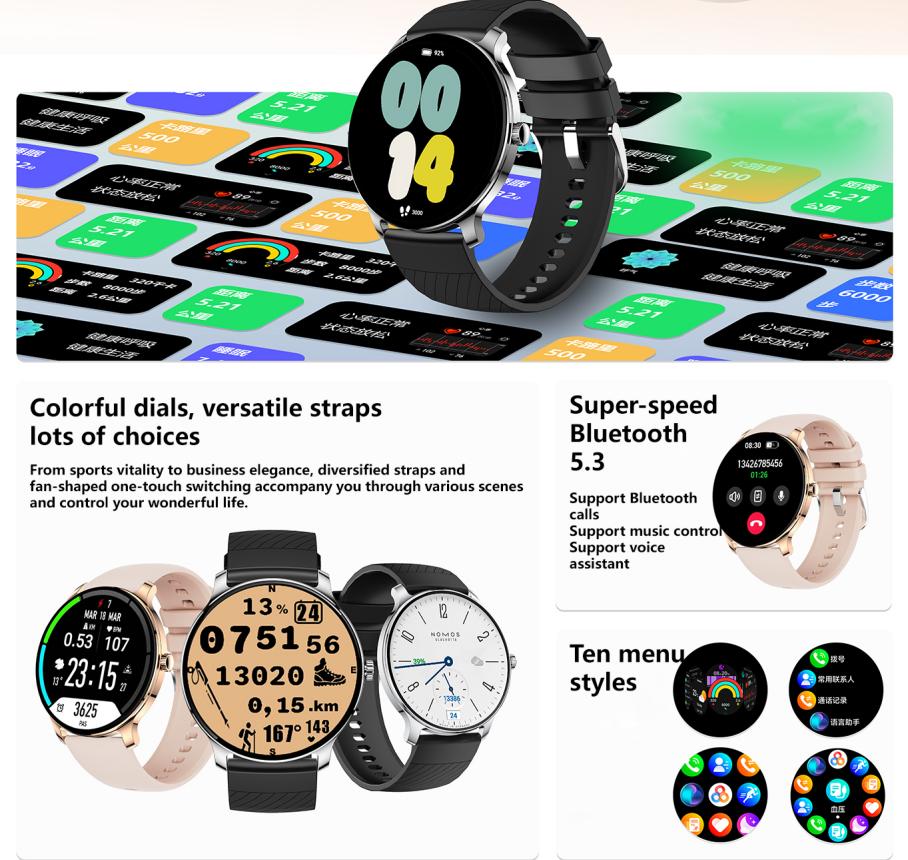 Ultra Slim Smart Watch For Men Women, 1.43 AMOLED Screen Fitness Watches ,  LP67 Outdoor Watch For Android Ios