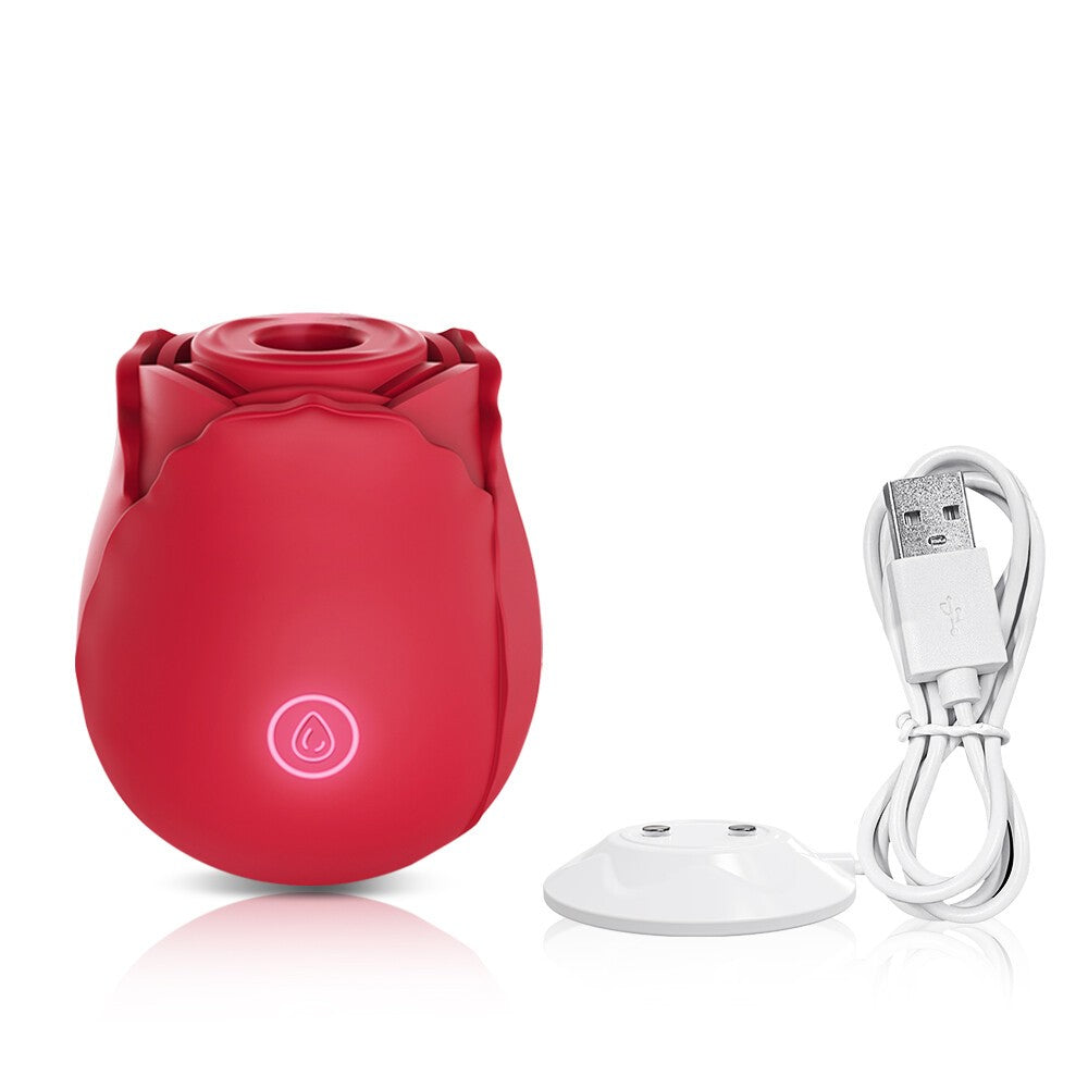 Rose Sucking Vibration Clit Sucker Dildo Women G-Spot Massager SexToy For Women USB Magnetic Charging